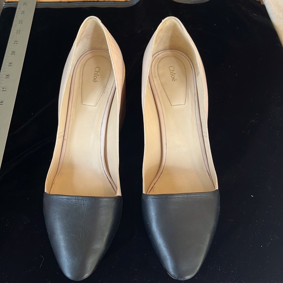 CHLOE stacked wood wedge close toe heel - Picture 10 of 10